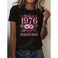 Short-Sleeved Casual Tops, Machine Washable, Graphic Tee Round Neck Spring Summer And Autumn - Women'S Fashionable Clothing for Everyday Wear Standard