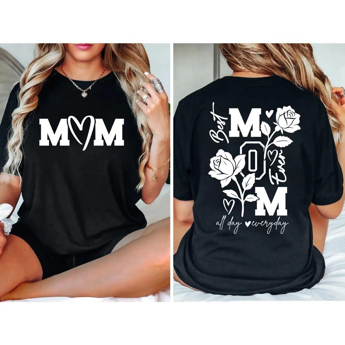 Double-Sided Print!Oversized 100% Cotton Mom Tee Great Mother’s Day Gift, Comfortable for Road Trips