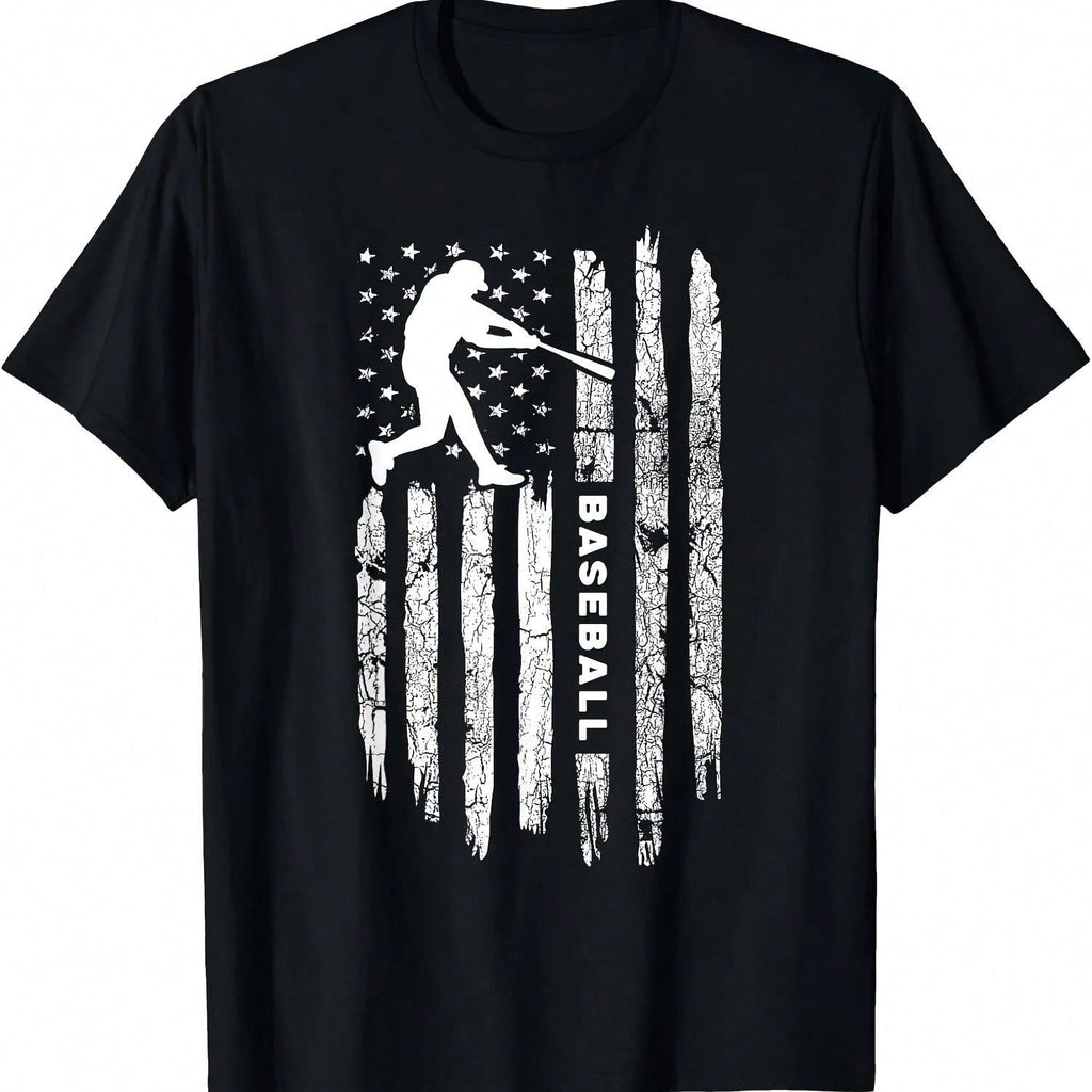American Flag Baseball Apparel - Vintage Baseball T-Shirt