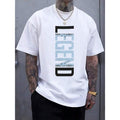 Men's Casual LEGEND Print Crew Neck Short Sleeve T-Shirt - Black With Blue Lettering, Lightweight Polyester Blend