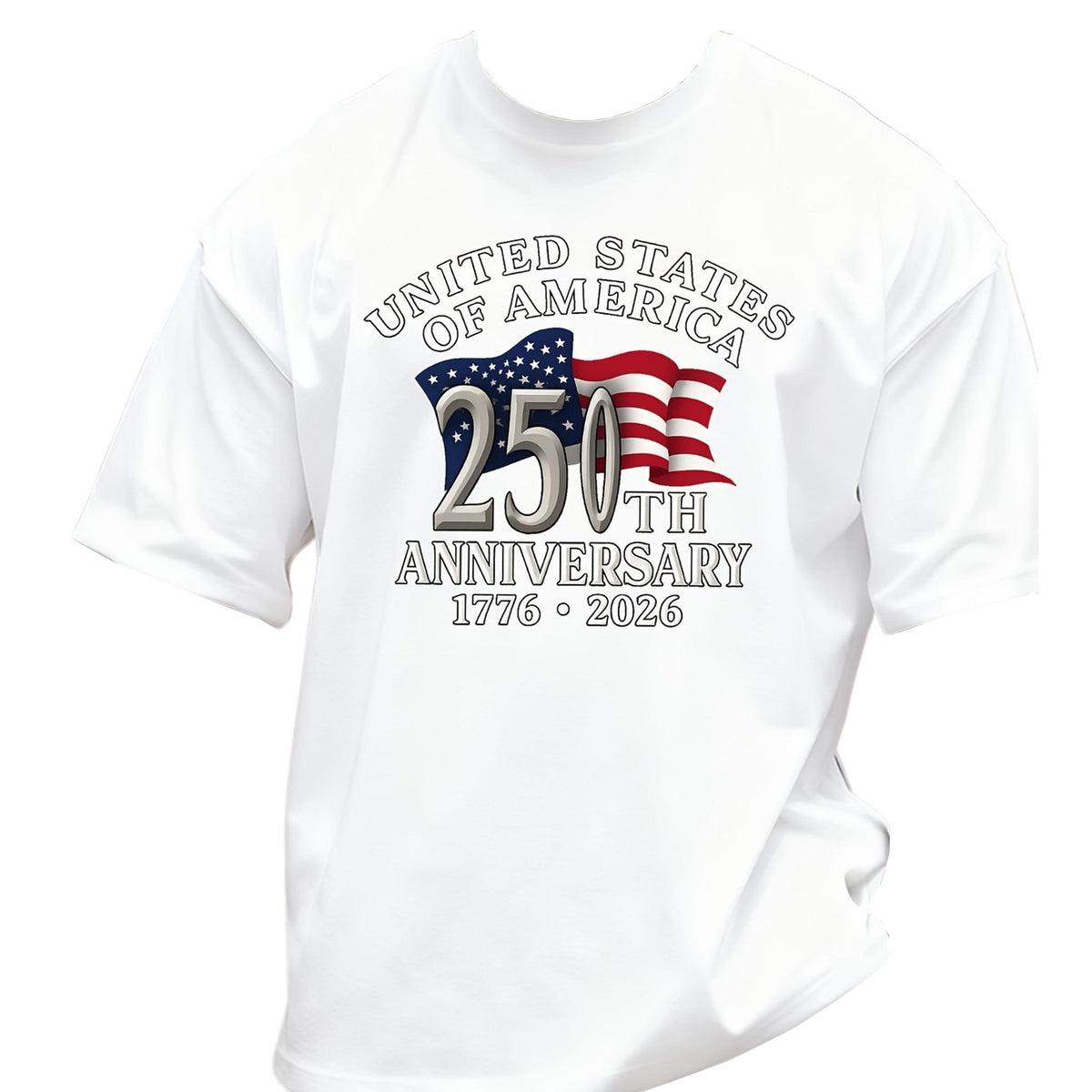 USA 250th Anniversary T-Shirt 1776-2026 American Flag Patriotic Graphic Tee