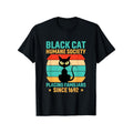 Women's Retro Humane Society Cat Graphic Short-Sleeve 100% Cotton Unisex Casual Streetwear T-Shirt, Shortsleeve