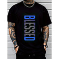 Men's Plus Size Casual Crew Neck TShirt-Geometric-Patterm, Smooth Cotton Knit Fabric, Medium StretchShort Sleeve Tee for Leisure& Everyday Wear | Breathable Comfort Fit | Machine Washable Tops graphic tee