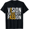 Funny  Shirts, Vision Creativity Passion T-Shirt Cotton Casual Fashion  Smooth Top Basic Streetwear graphic tees