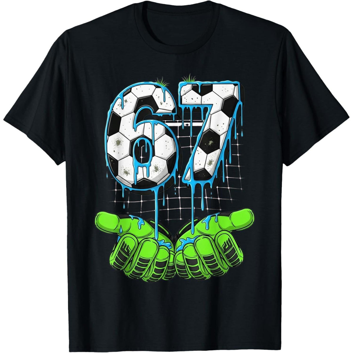 Funny Soccer 67 Six Seven Meme T-Shirt - Gen Z Slang Graphic Tee, Unisex Drip Style Casual Top