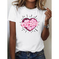 Women's Oversized Cotton T-Shirt with Crying Heart 'CRY' Graphic, Comfortable Short Sleeve Round Neck Casual Style Top