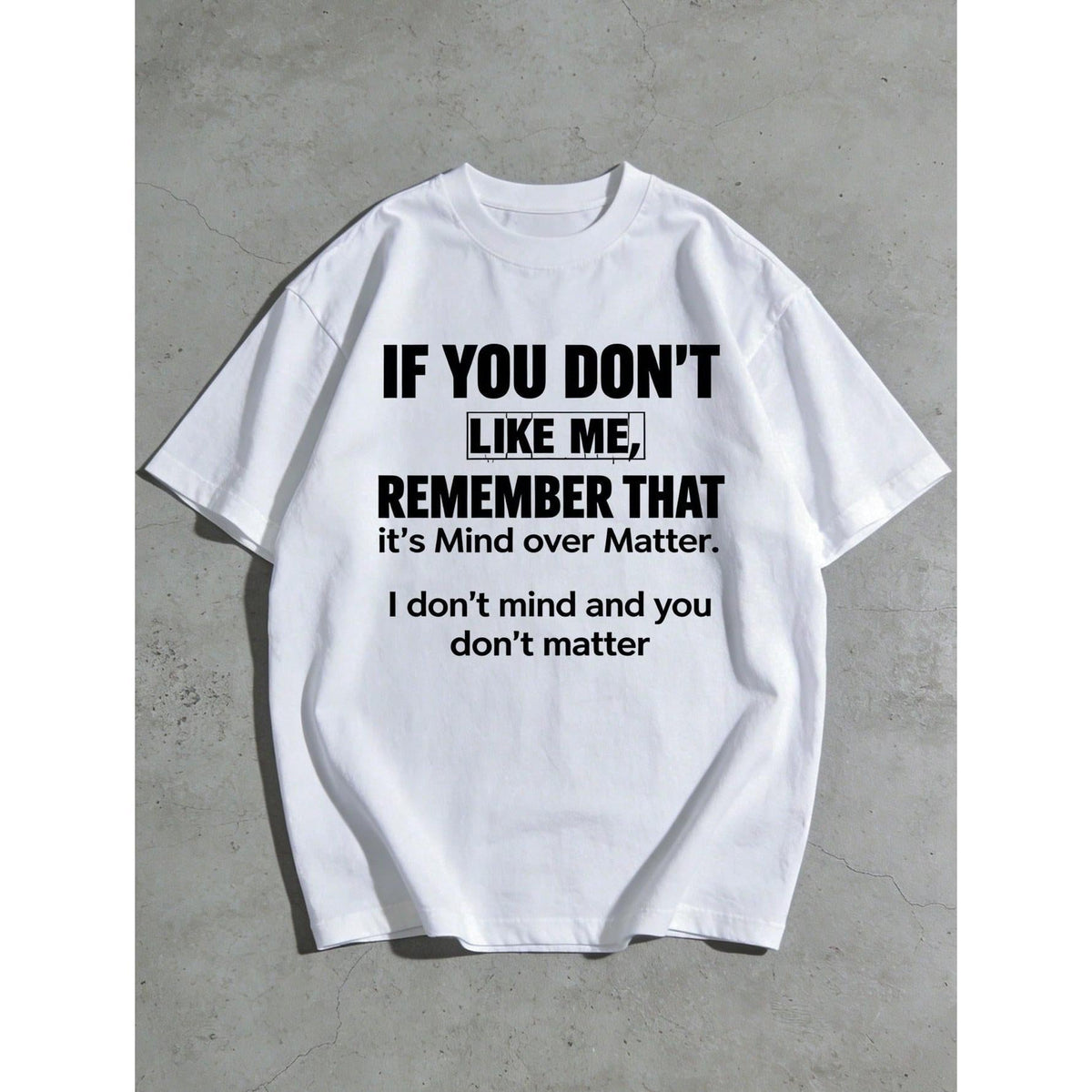 [Mind Over Matter T-Shirt] High Elasticity Cotton Men's "Mind Over Matter" Graphic T-Shirt | Loose Fit Short Sleeve Round Neck For Casual & Sports Wear, Spring/Fall Streetwear Essential, Durable Fabric, PLUS SIZE