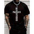 Men's Christian Graphic T-Shirt - 100% Cotton Fabric, Casual Loose Fit, Bible Verse Print, Soft Hem, Streetwear Menswear Religious Gift