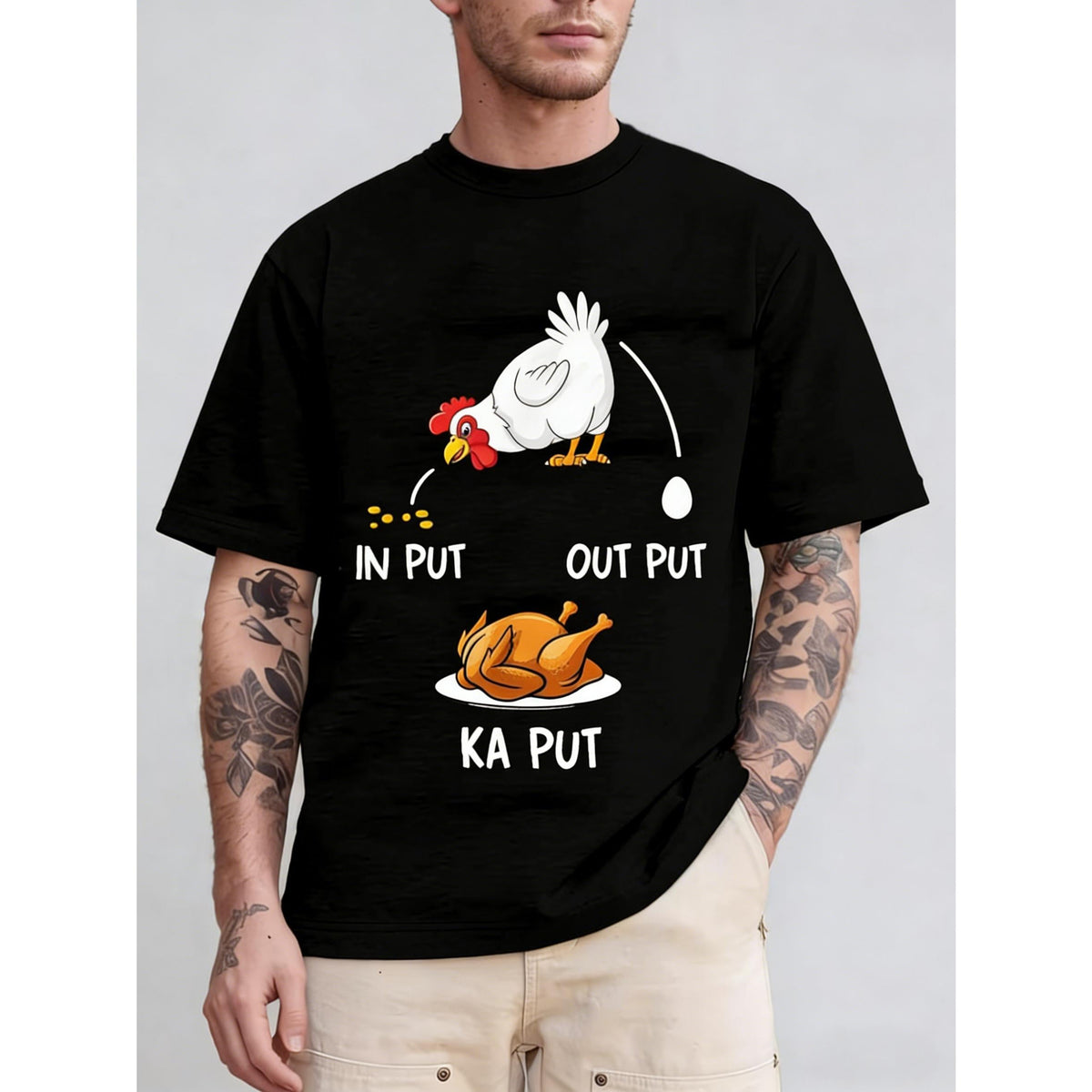 Fun Chicken Farmer T-Shirt- Featuring a Chicken Dance and Poultry Puns -  Suitable Farm Visits, Barbecue Parties