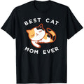 Calico Cat Mom T-Shirt | “Best Kitty Mother Ever” Gift Tee for Cat Lovers, 100% Cotton Casual Top