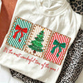 Women's Christmas Tree Graphic T-Shirt Round Neck Short Sleeve Bow Stamp Letter Printed Tee Vintage Holiday Party Tops