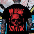 Cotton NO DESIRE TO FIT IN Skull Print Men's T-Shirt, Top Menswear, Cotton Tee Shirt Casual Streetwear