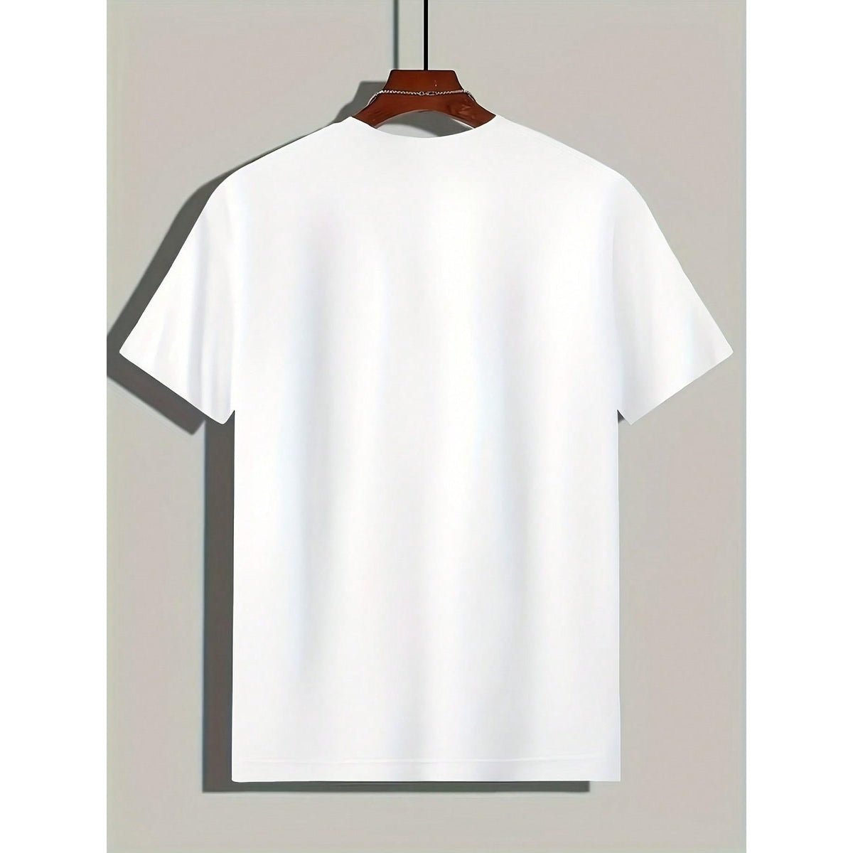 Men's Modern Geometric Triangle Pattern T-Shirt - White & Black Contrast Casual Crewneck Tee - Breathable Everyday Summer Shirt For Office Outings - Machine Washable Adult Men's Top