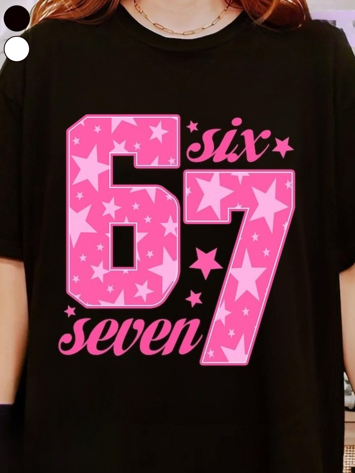 Women's Funny 67 Meme T Shirt, Six Seven Graphic Short Sleeve Casual Tee