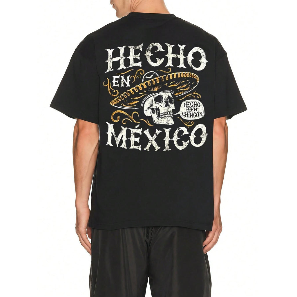 Made In Mexico Graphic Print 100% Cotton T-Shirt Mens T-Shirt, Summer And Spring Short Sleeve Crew Neck Casual Tops, Mens Clothing