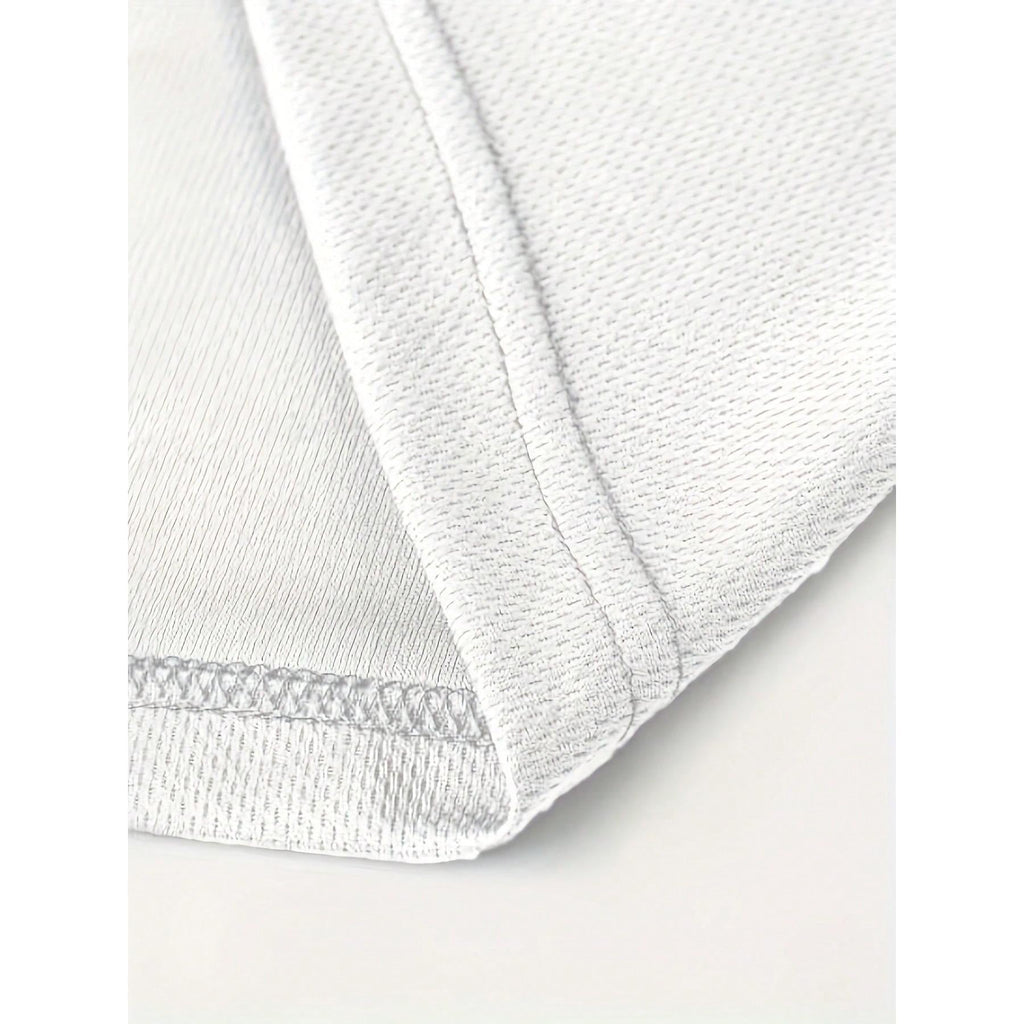 Men's Modern Geometric Triangle Pattern T-Shirt - White & Black Contrast Casual Crewneck Tee - Breathable Everyday Summer Shirt For Office Outings - Machine Washable Adult Men's Top