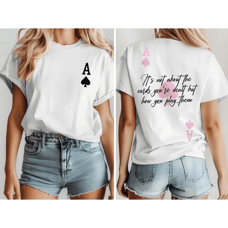 Ace Of Spades Print Shirt Inspiring Quote Sweatshirt Inspirational Quotes Hoodie Positive Shirt Women's Mental Health Men Women Cotton