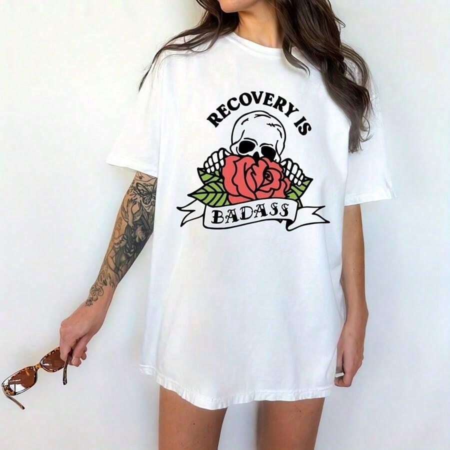 Recovery Is  Graphic Tee T-Shirt For Women, Sobriety, Sober Life, Recovery, Aa Na
