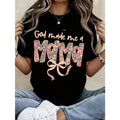 God Made Me A Mama Floral Print Bow T Shirt Women Casual Short Sleeve Top Motherhood Gift For Mom Maternity Wear
