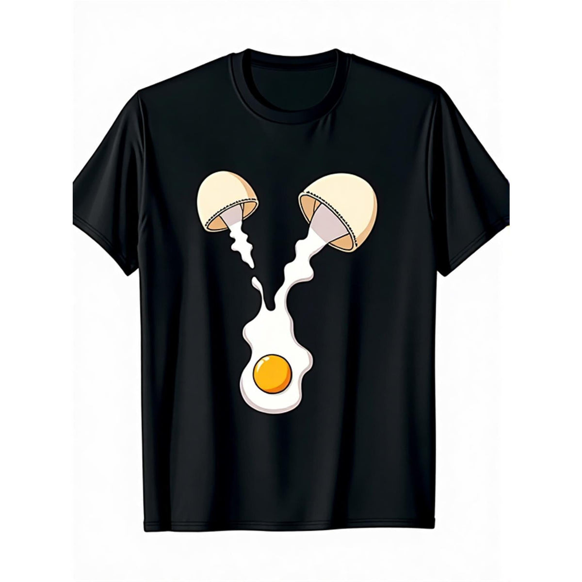 Women's Soft Short-Sleeve Funny Breaking Egg Graphic T-Shirt, Casual Cotton Round Neck Top for Daily Leisure, Sports, Shortsleeve, Natural, Tshirt, Comfortable, Lady, Style, T-Shirt Top, Regular Sleeve