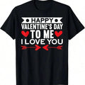 Women's Black Valentine's Day Short-Sleeve Cotton T-Shirt - Stylish Fit Clothes with Comfortable Fabric