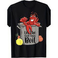 Men's Cajun Crawfish Boil T-Shirt - Retro Louisiana Bayou Design with Crawfish & Cajun Music Graphic, Let The Good Times Boil Slogan, Comfortable Short Sleeve Tee Suitable for Mardi Gras, Crawfish Boils, Casual Wear