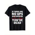 Women's Casual Cotton Short-Sleeve Sports T-Shirt - Funny Medical Pun, No Ups-Downs Just Dead Heartbeat Graphic, Natural Fabric Sarcastic Doctor Gift