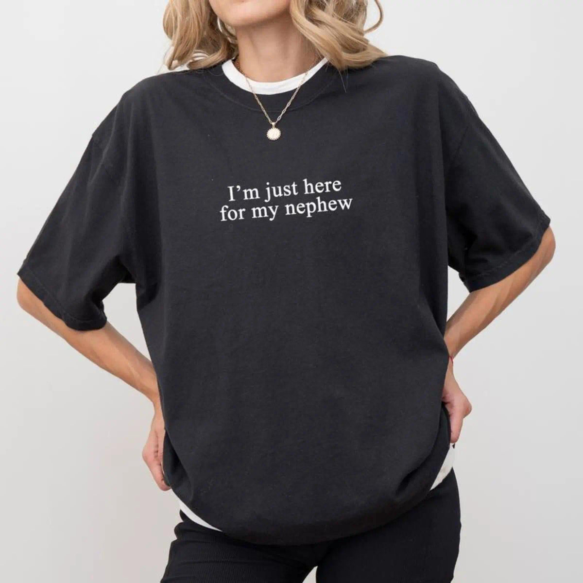 I'm Just Here For My Nephew  Shirt, New Future Aunt T-shirt, Cute Auntie Graphic Tee, Funny