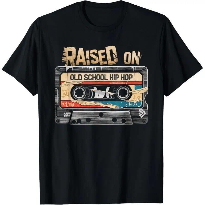 Raised On Old School Hip Hop Tshirt Cassette Graffiti Rap T-Shirt 100% Cotton Unisex Comfortable Casual Sports Tee