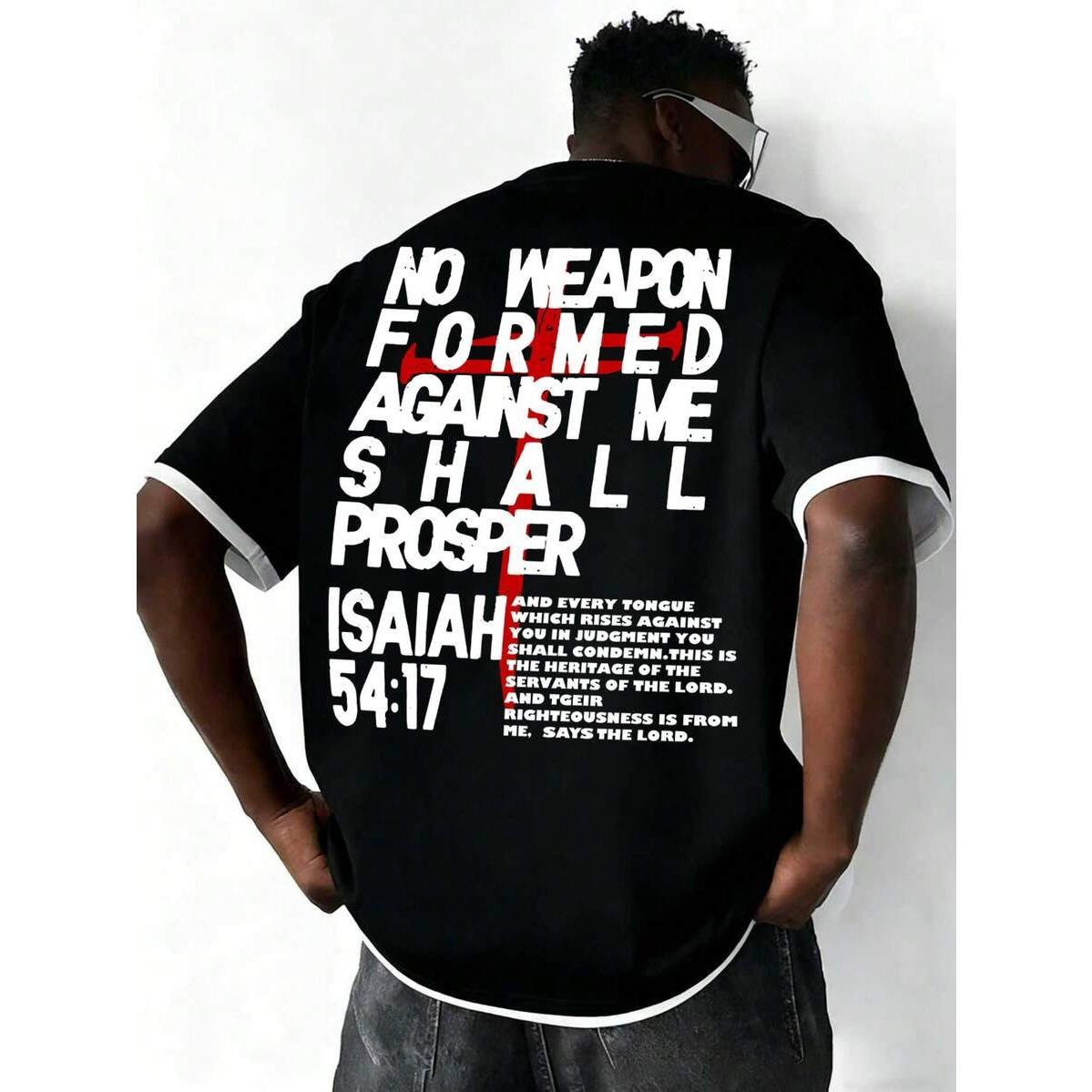 Men's Street Letter Print Contrast Trim Summer Fashion Versatile 2 In 1 Short Sleeve T-Shirt