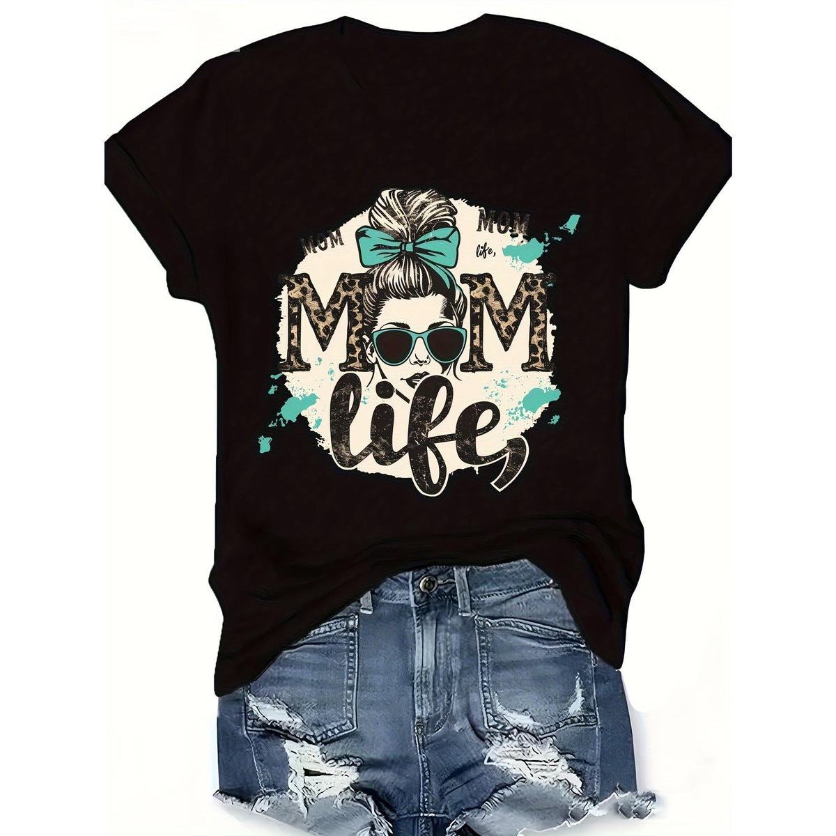 Stylish Women'S T-Shirt with Short Sleeves for Moms