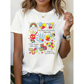 Women's Printed Short-Sleeve T-Shirt - Everyone Communicates Differently, Autism Mom Speech Pathologist, Regular Fit Casual Round Neck Top, Machine Washable For Spring, Summer, And Autumn, SpringSummer Printed T-Shirt