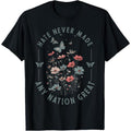 100% cotton Protest Hate Never Made Any Nation Great Resist Floral Women T-Shirt