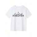 Men's-Shirt - Black Religious Graphic Tee With Not Just FORGIVEN Print