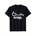 Handicap Wheelchair Funny Wheelchair Fall T-Shirt, Men's and Women's Four Seasons Cotton Casual Round Neck Outdoor Personality Short-sleeved T-shirt, Slightly Elastic, 100% Cotton, S-XXXL