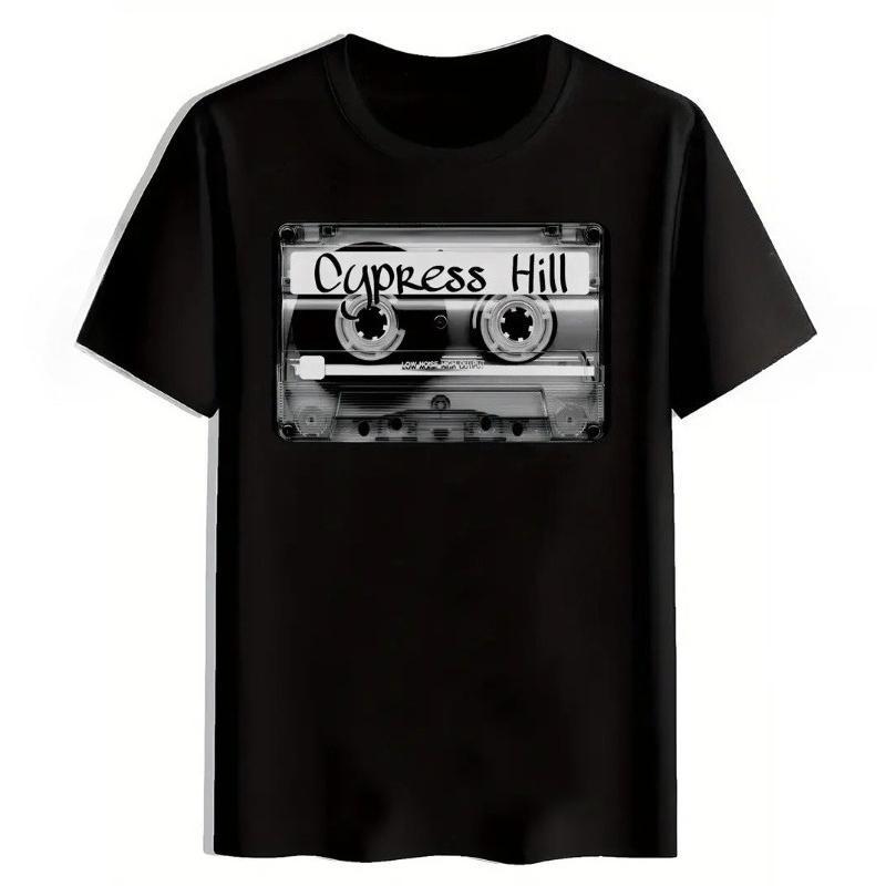 Black Cypress Hill Vintage Rock Band Graphic T-Shirt | Men's Casual Summer Top