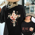 Jesus is the Light Floral Christian Shirt Motivational Quotes Bible Verse Floral Religious His Grace is Enough Religious Shirt
