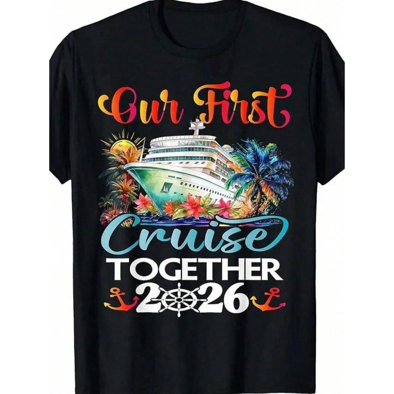 Our First Cruise 2026 Together Cute Matching Couples Cruise T-Shirt