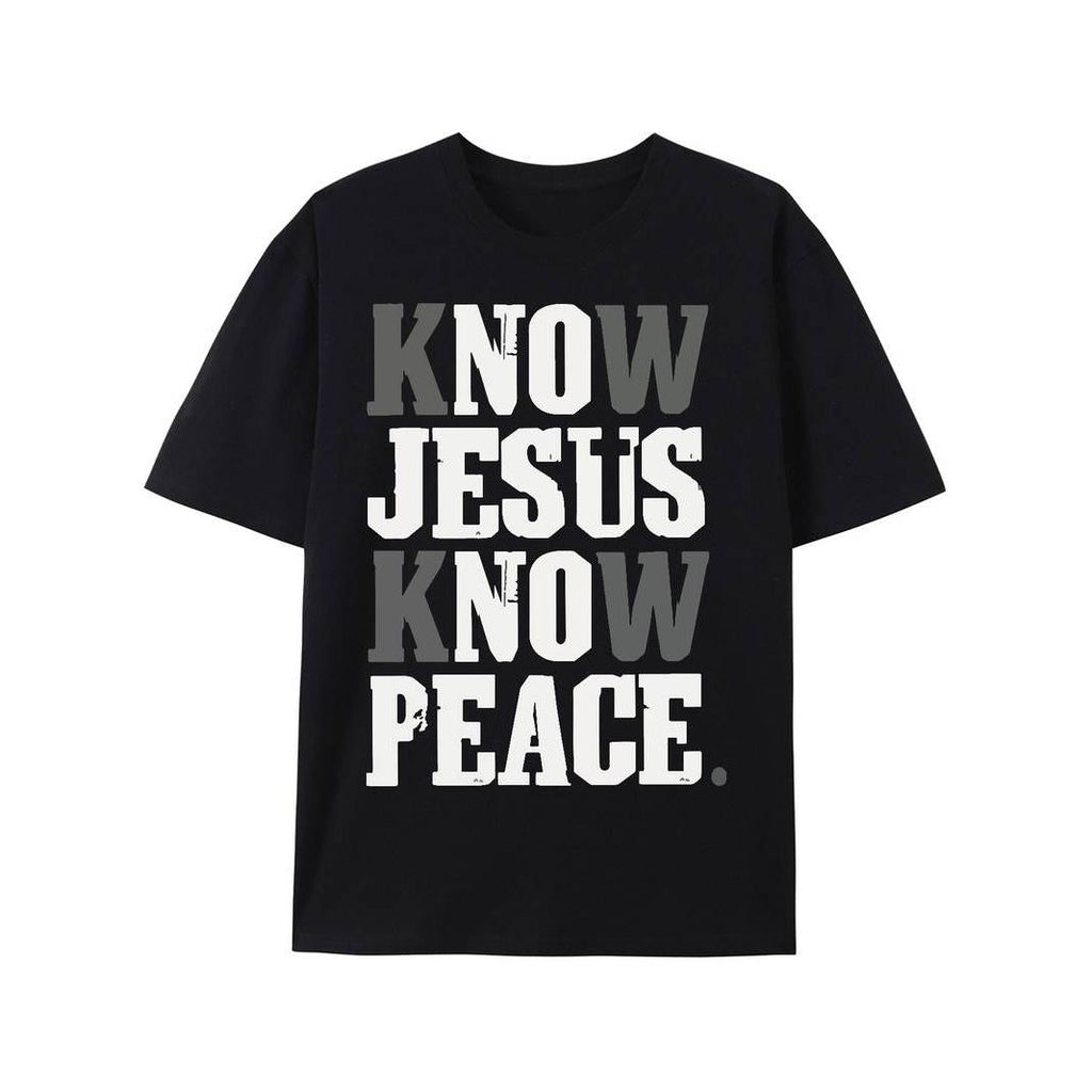 Ootd T Shirt Know Jesus Know Peace T-shirt Believe in God Christian Christ Religious T-shirt