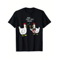 Dude ThatS Just Wrong Chicken Eating Chicken Funny T-Shirt, Unisex Cotton Casual Round Neck Outdoor Short Sleeve T-Shirt with Slight Stretch, Slightly Elastic, 100%Cotton, S-5XL
