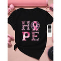 HOPE with pink ribbon Women's Plus Size Sports Short Sleeve T-Shirt