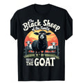 [Cotton Graphic Tee] 100% Cotton Black Sheep Family Goat Graphic Tee | Casual Crew Neck T-Shirt For Men