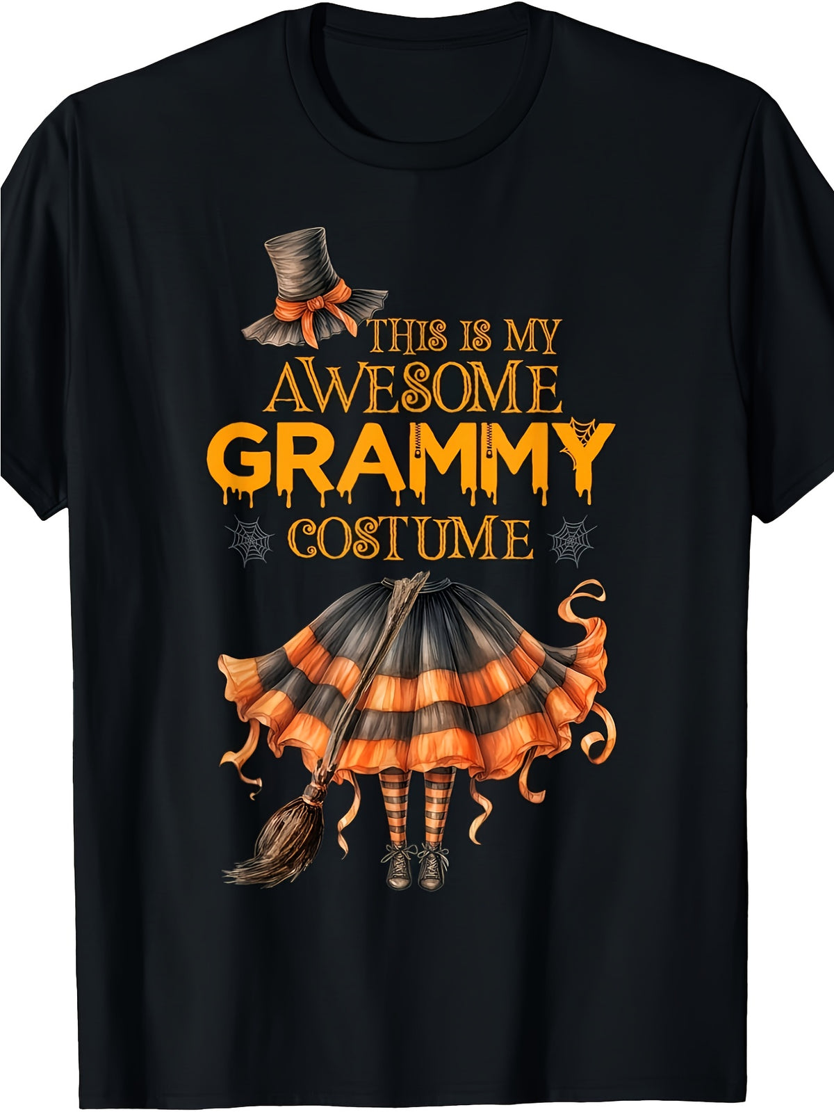 Halloween Retro Witch Graphic T‑Shirt, Short Sleeve Crewneck Tee, Funny Grammy Halloween Gift for Women