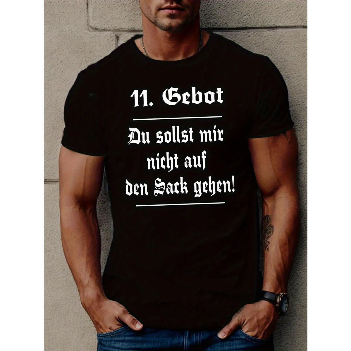 Men's Funny German Slogan T-Shirt - "Don't Worry, You Will Figure It Out" Black with White Text, Casual Crew Neck Short Sleeve, Regular Fit Comfortable for All Seasons, Sarcastic Humor Adult Gift, Plus Size