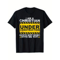 “I Am A Christian Under Construction” Caution Tape Graphic Unisex T-Shirt, Humble Faith Humor Tee