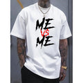 220 Grams Round Neck Short Sleeve Men's T-Shirt, Creative Printing Pattern, Simple Design, Knitting Process, Soft And Comfortable, Suitable For Campus Wear, Party Gathering, Daily Wear, A Good Choice For Family And Friends