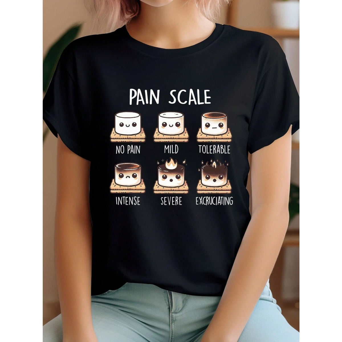 "Pain Scale" Funny Nurse T-Shirt | 0-10 Pain Chart Medical Humor Tee | Nursing Week Gift | Soft Cotton Casual Top for Women Men