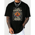 “A Little Country A Little Hood” Vintage Western T-Shirt for Men | Graphic Tee, Retro Cowboy Hip-Hop Style Casual Top