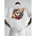 Hand Surfboard Print T-Shirt, Back Print, Trendy Fashion, Summer, Versatile, Round Neck Short-Sleeved T-Shirt, Casual Daily Top, Men'S Clothing