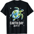 World Earth Day 2026 Sea Turtle Teacher Student Save Planet Graphic Unisex shirts